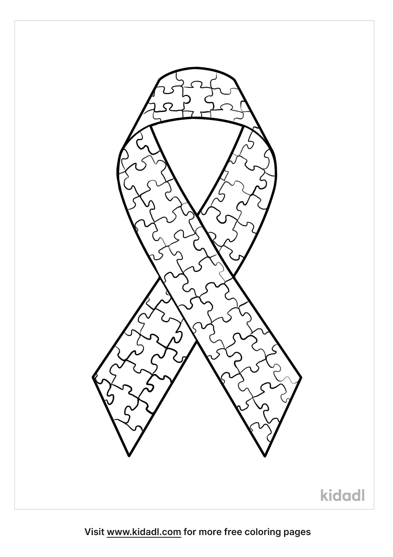Free autism ribbon coloring page coloring page printables
