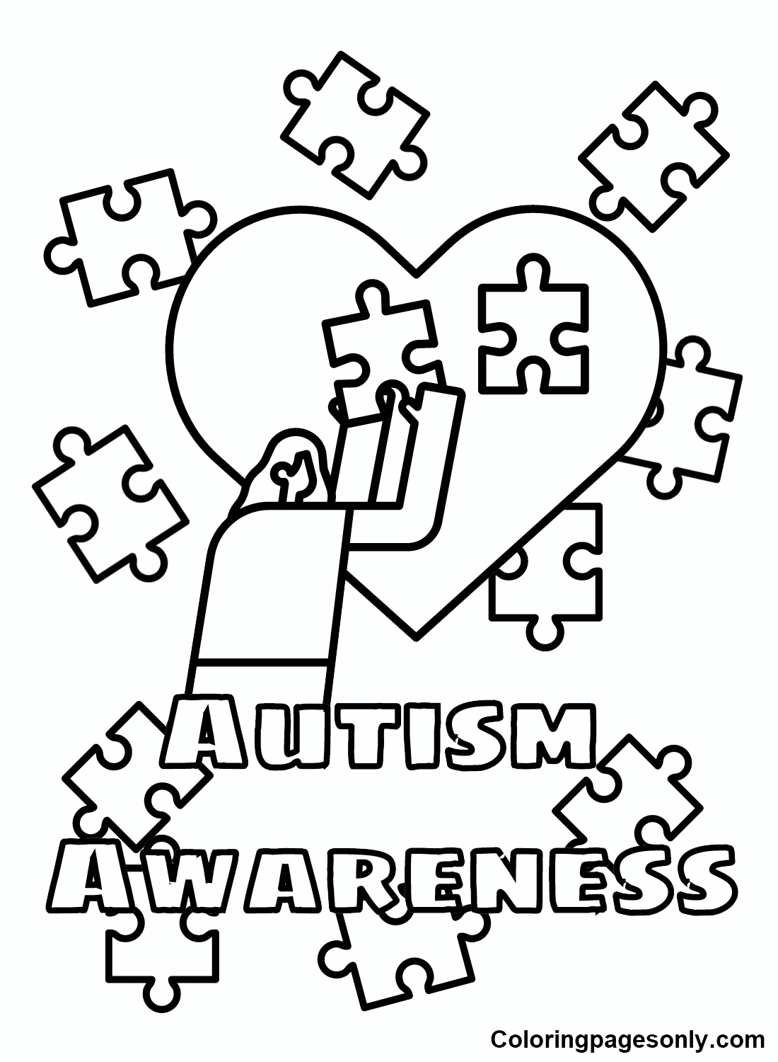 Autism awareness coloring pages printable for free download