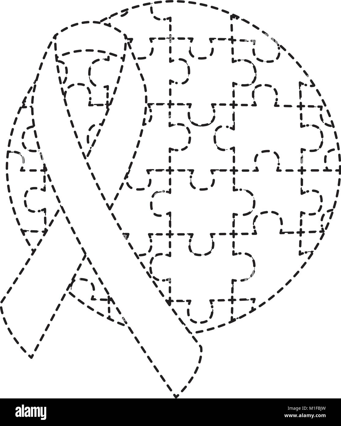 Autism puzzle ribbon stock vector images