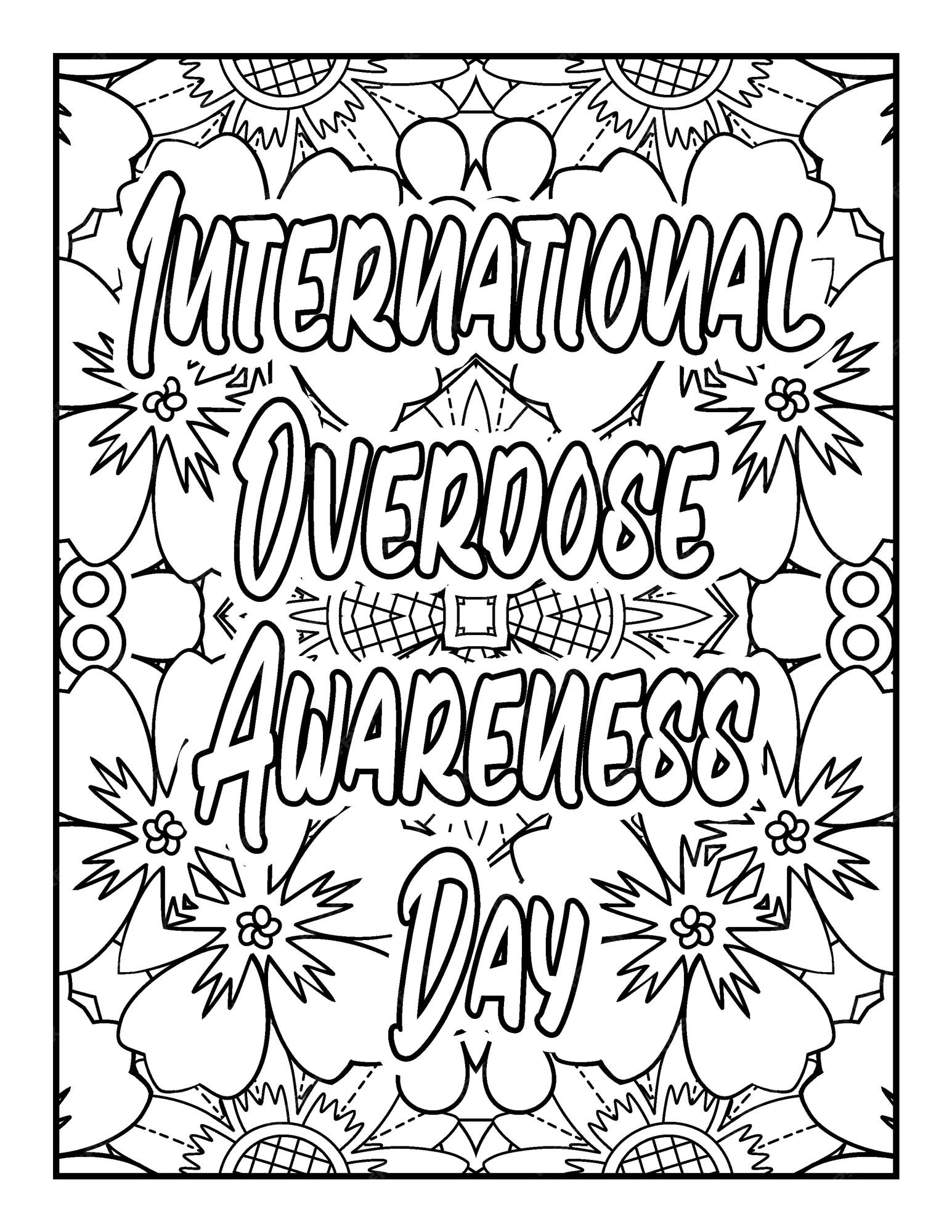 Premium vector international day quotes coloring pages for kids and adults to print