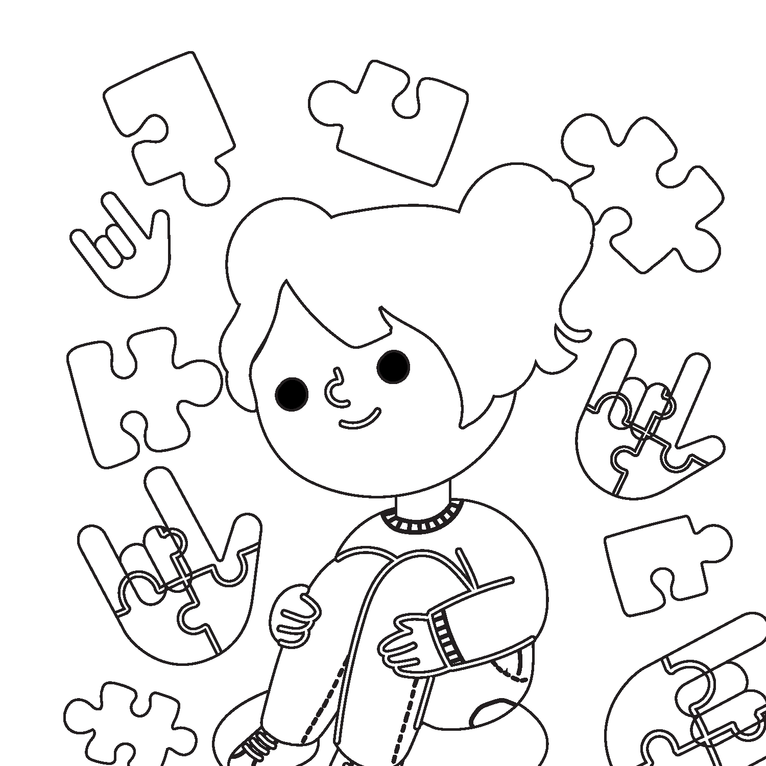 Autism awareness coloring sheets