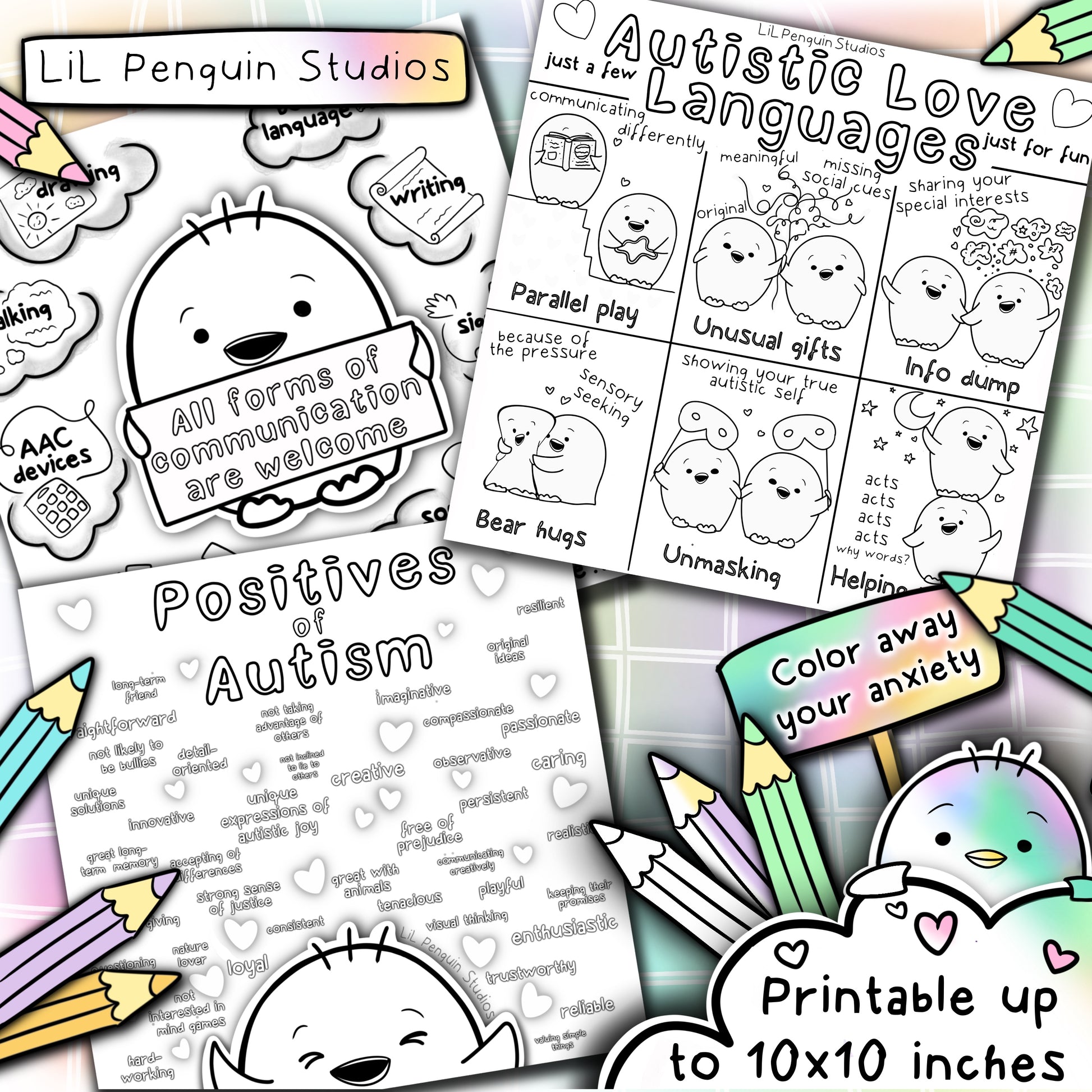The autism coloring book lil penguin studios