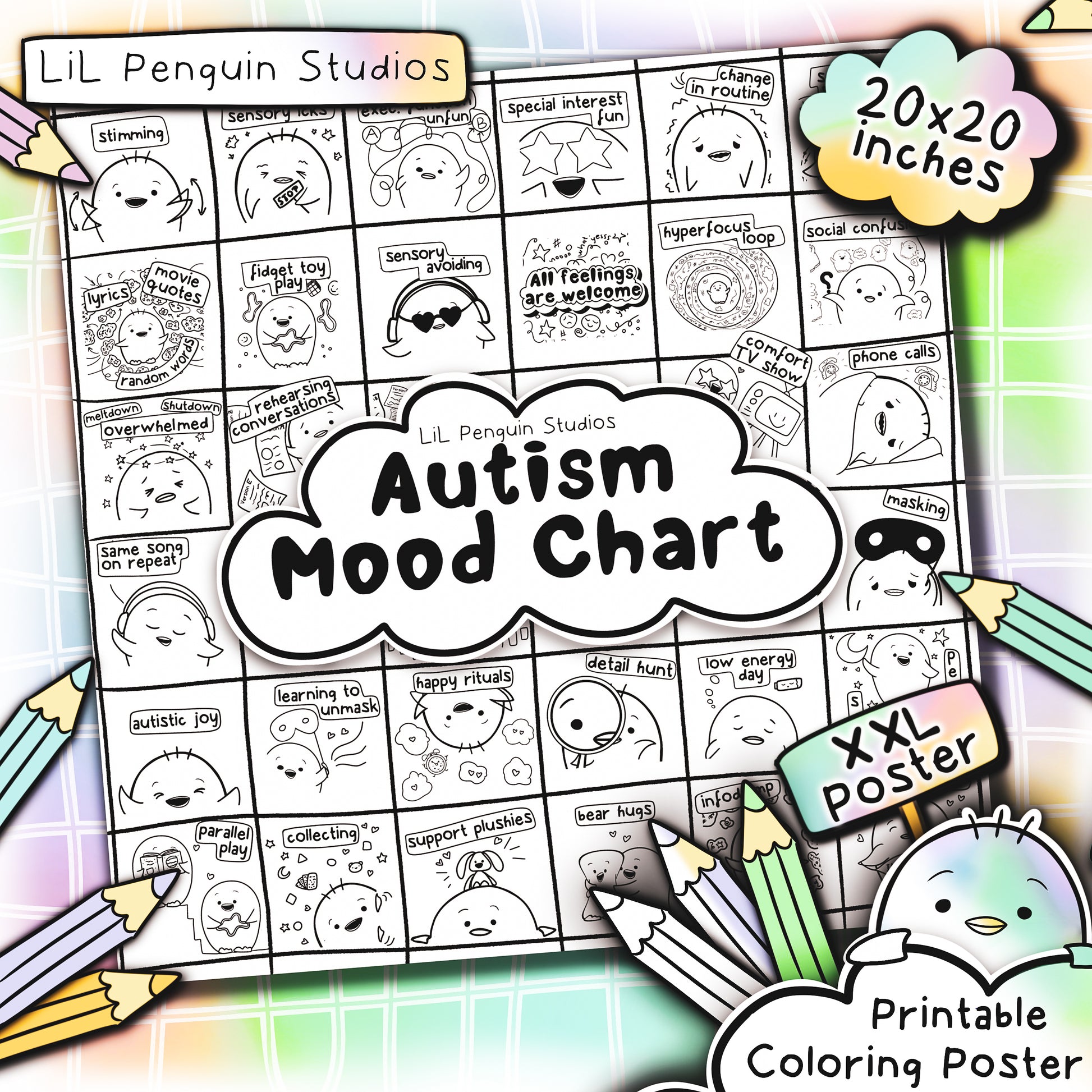 The autism coloring book lil penguin studios