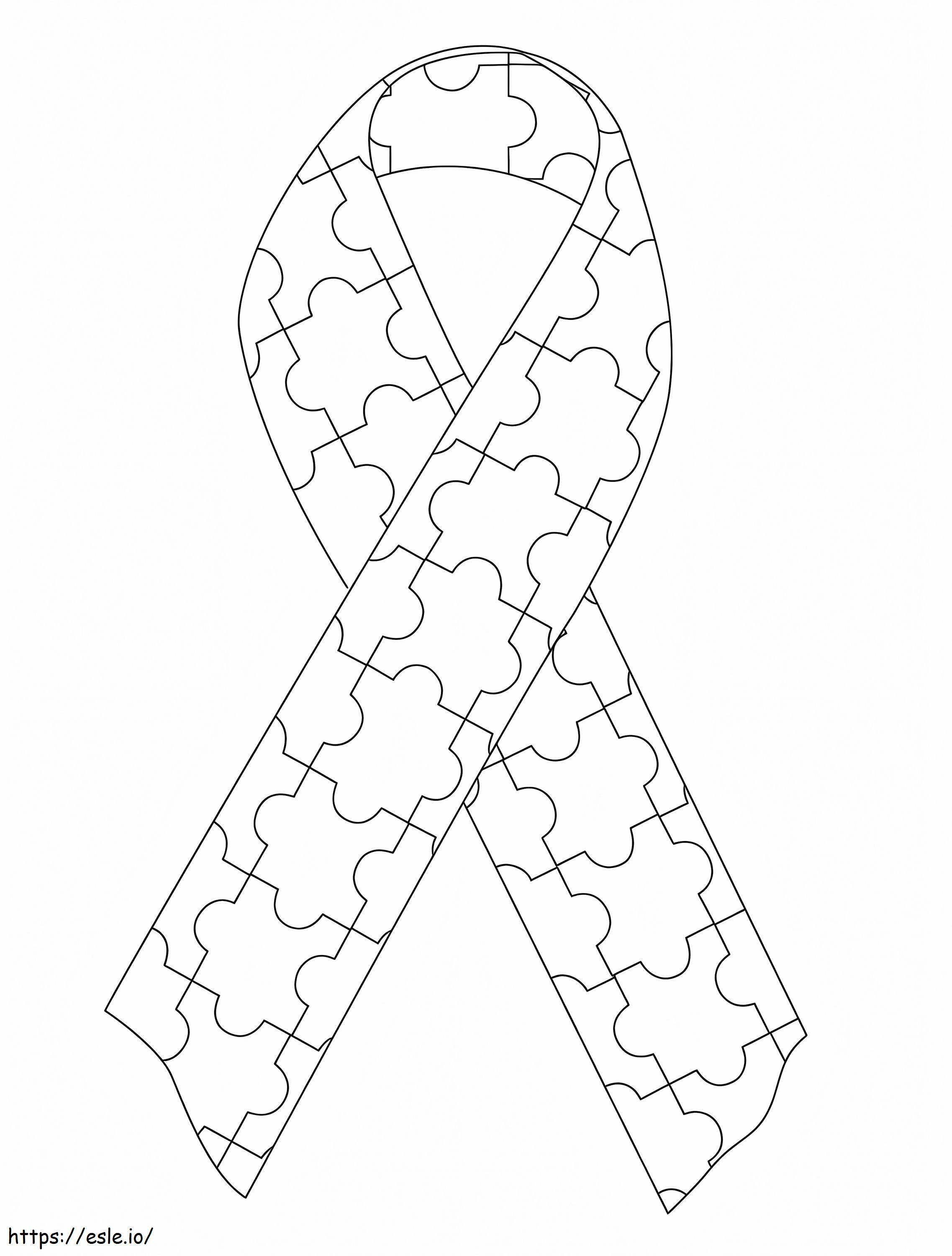 Printable autism awareness ribbon coloring page