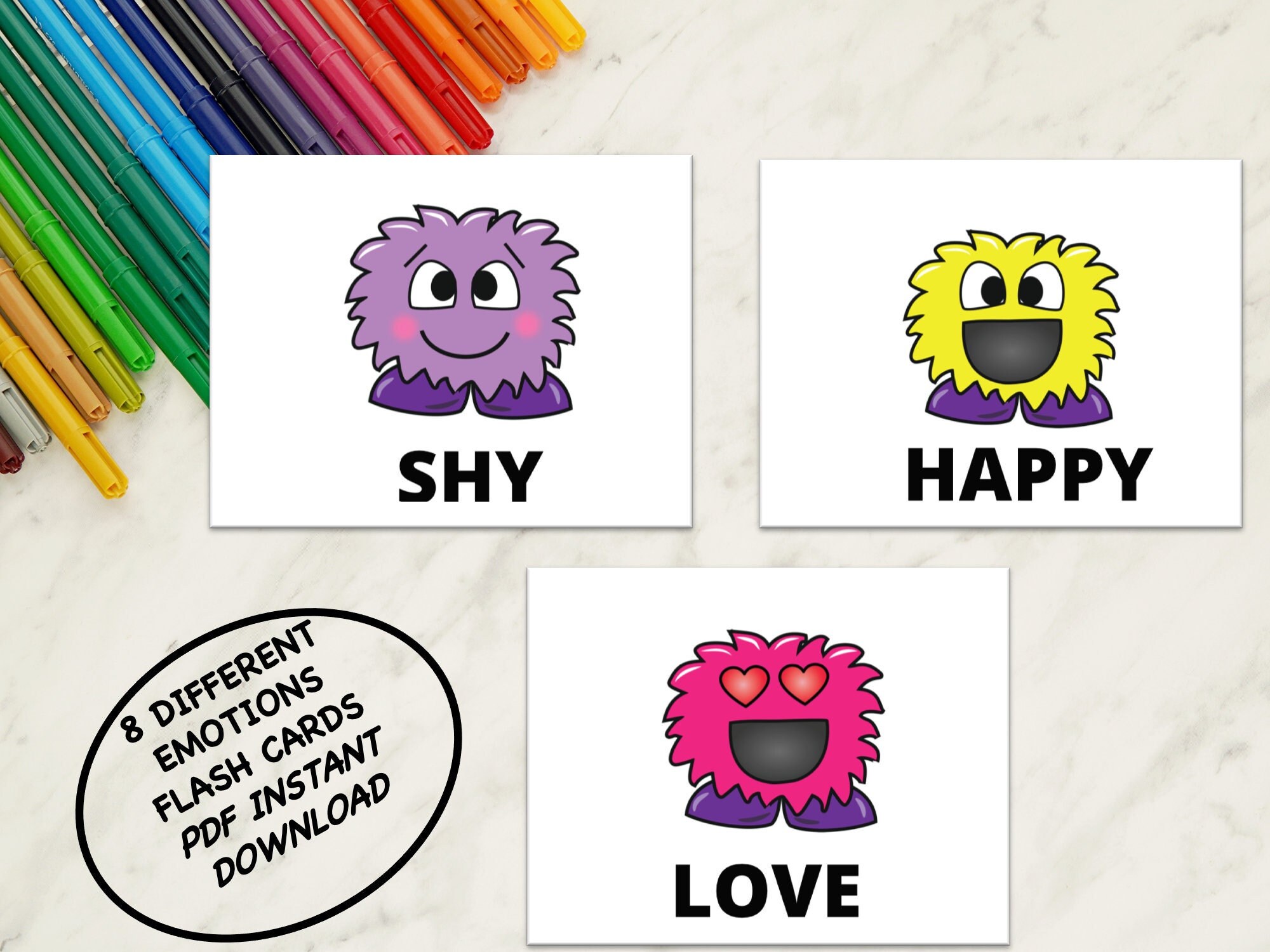 Emotions flashcards autism flashcards printable emotions