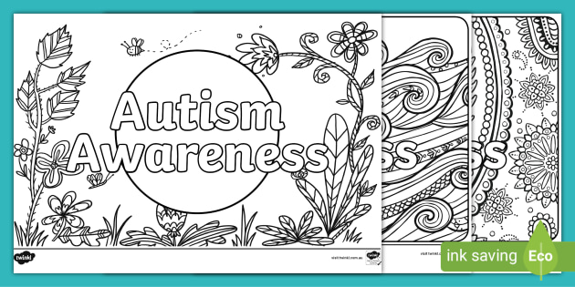 Autism awareness colouring page teacher made