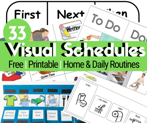 Free visual schedule templates for autism picture schedules for home activities