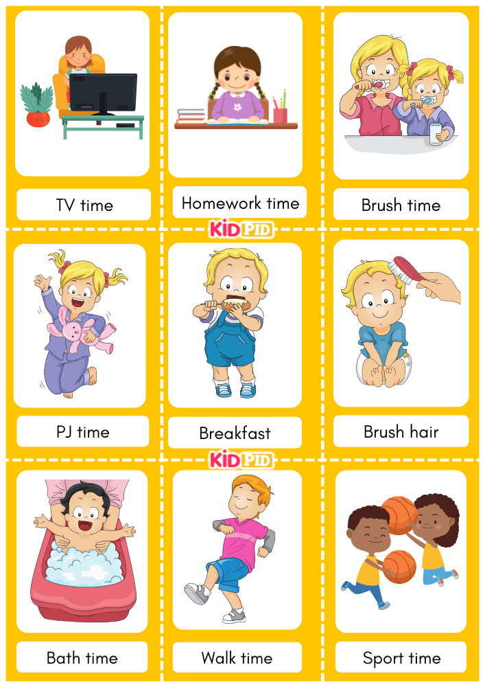 Visual flashcards for autism