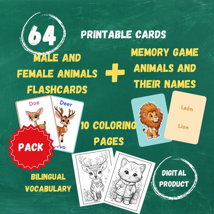 Super pack coloring pages male and female animals