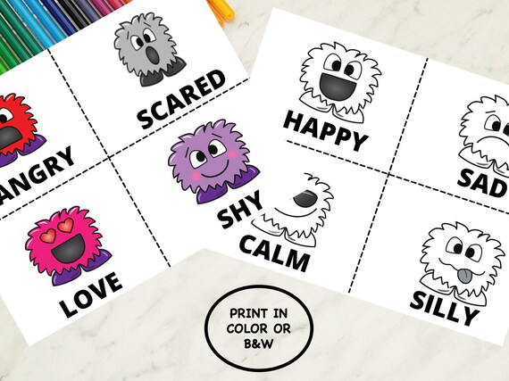 Emotions flashcards autism flashcards printable emotions