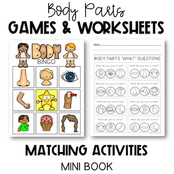 Body parts bundle flashcards no prep printables games for autism sped