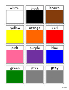 Color flashcards for special education autism visuals tpt