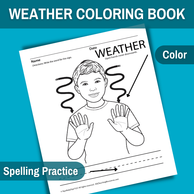 Asl weather coloring sheets