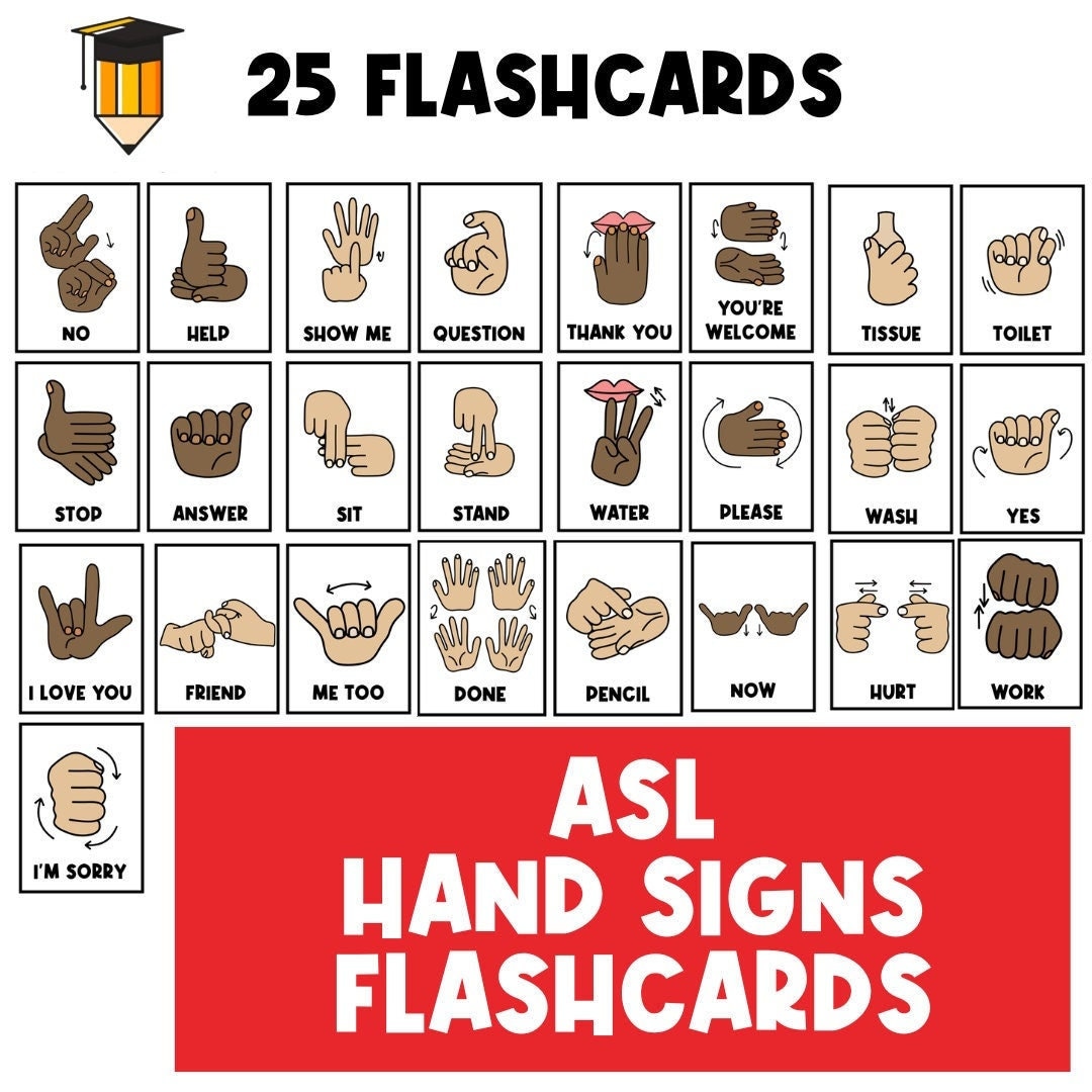 Asl flashcards hand signs sign language flashcards munication flash cards asl busy book autism hand signals deaf