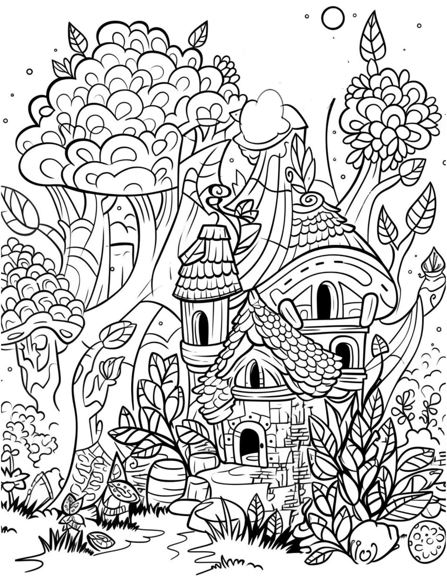 Fall coloring pages for both kids and adults