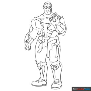 Thanos from the avengers coloring page easy drawing guides