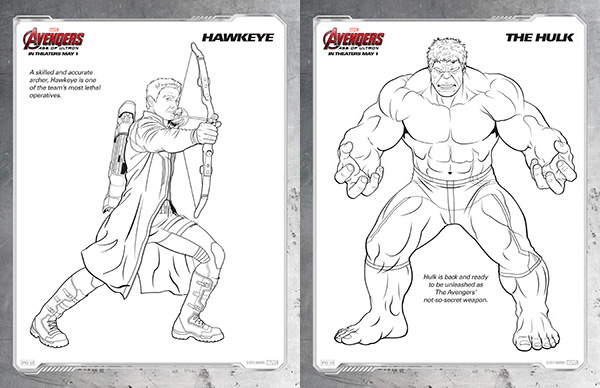 Free kids printables marvels the avengers age of ultron coloring pages