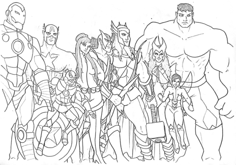 The avengers coloring page free printable coloring pages