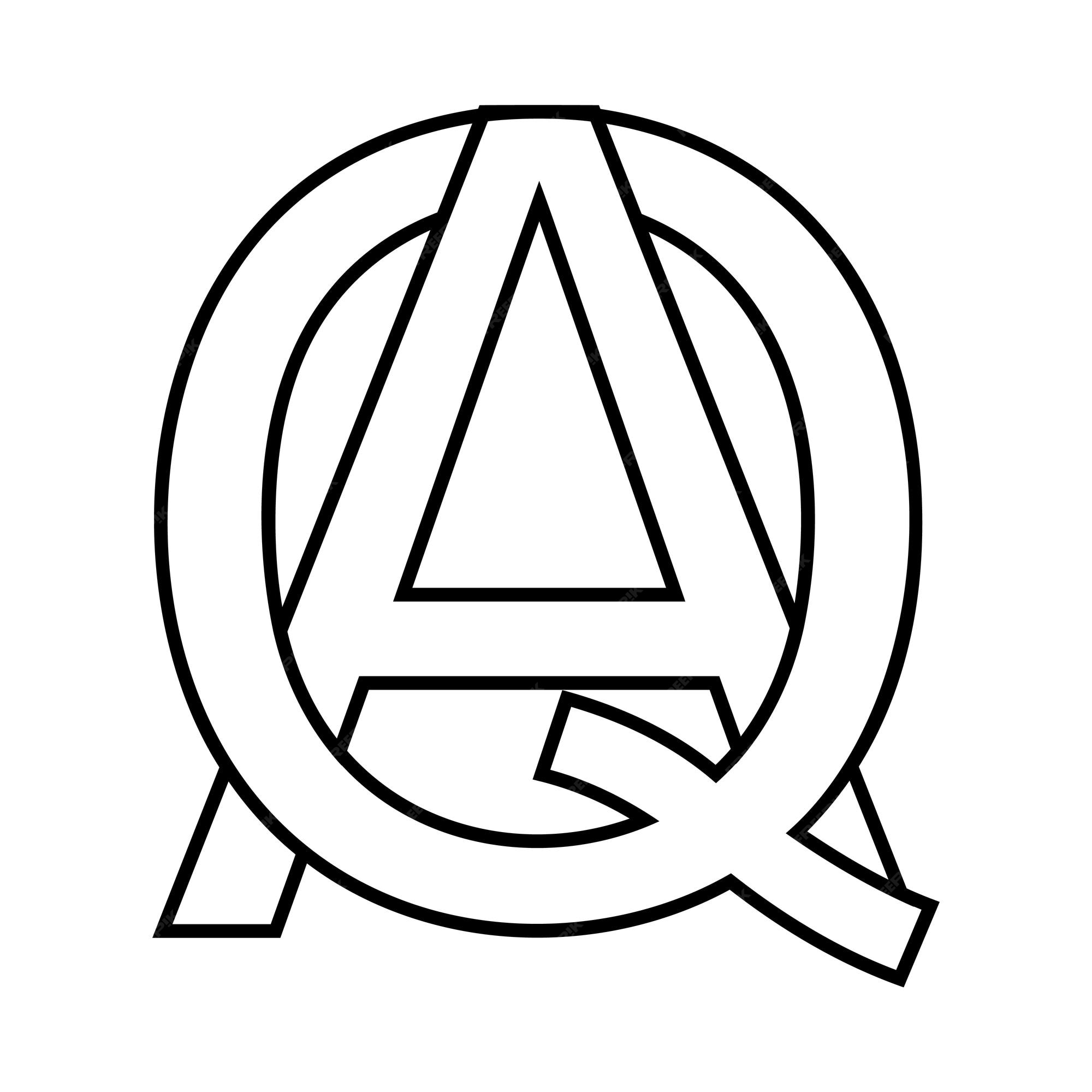 Premium vector logo sign aq qa icon sign interlaced letters aq vector logo aq qa first capital letters pattern alphabet a q