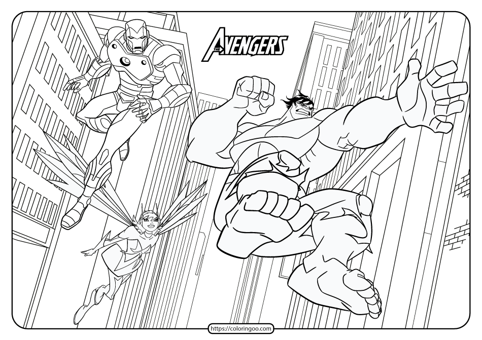 Printable the avengers coloring book and pages