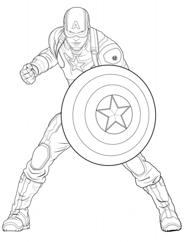 Avengers captain america coloring page free printable coloring pages