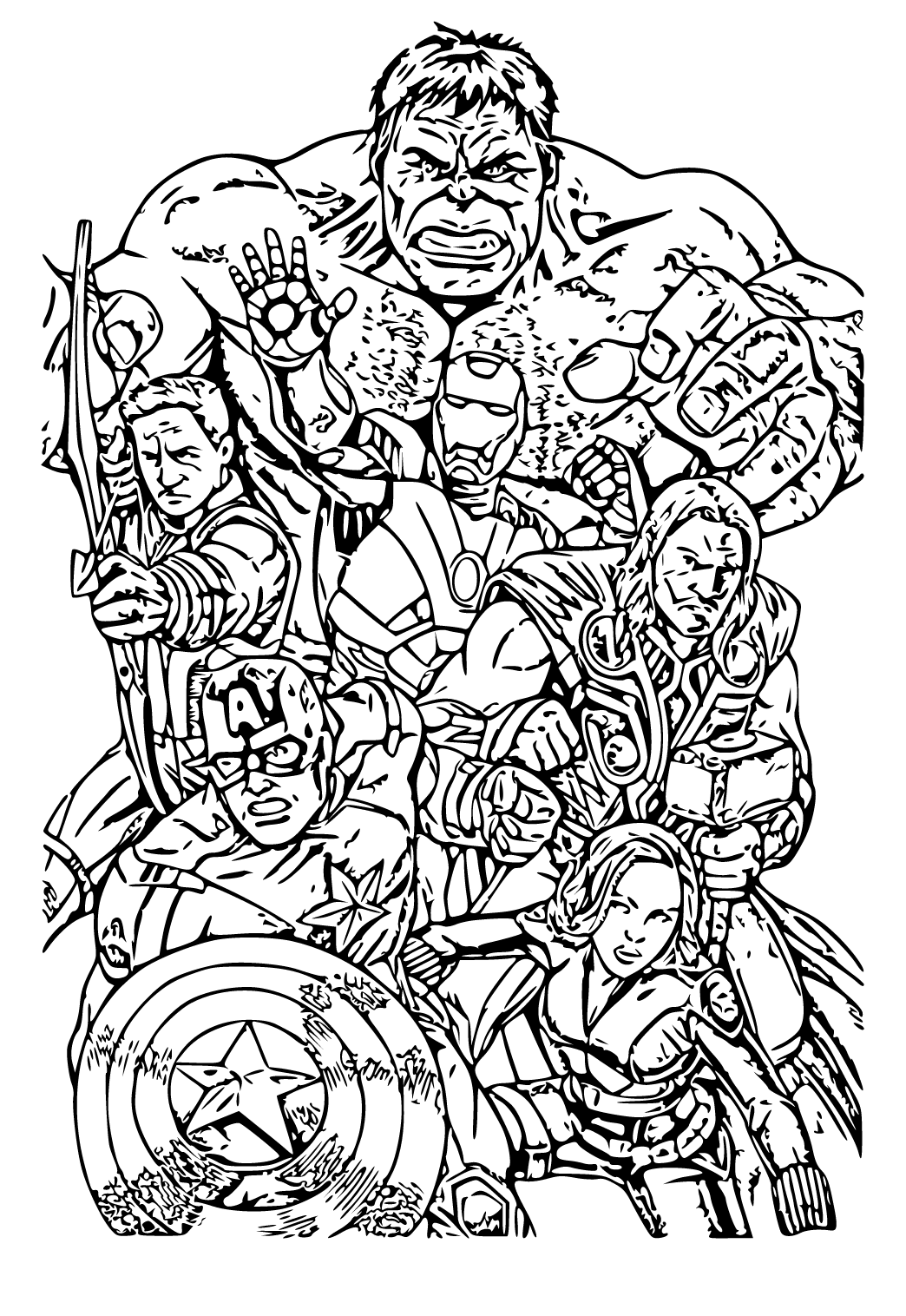 Free printable avengers characters coloring page sheet and picture for adults and kids girls and boys