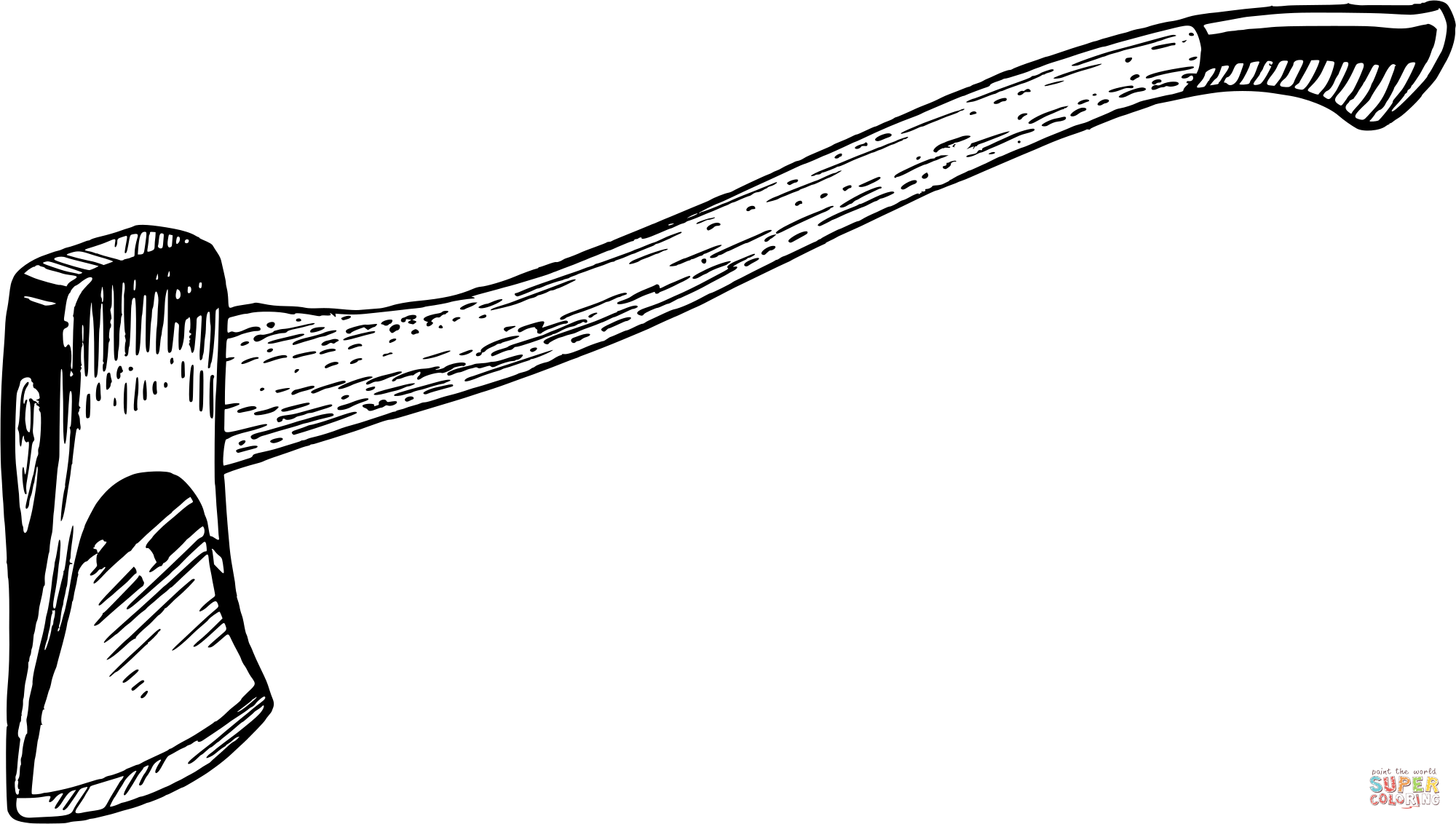 Vintage axe coloring page free printable coloring pages