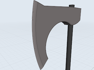 Stl file bearded axe head and handle