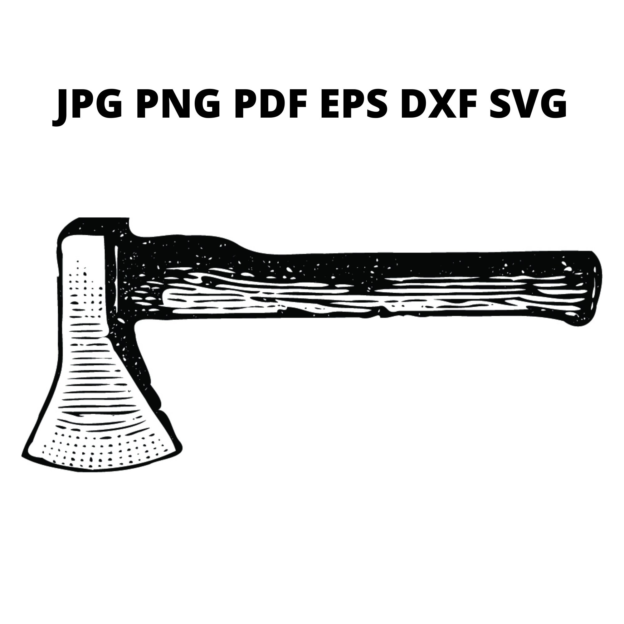 Black and white hatchet axe svg clipart wood worker jpg pdf image digital download woodcutter eps png dxf printable axe vector file instant download