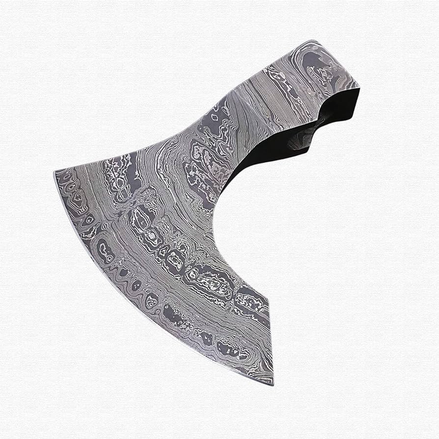 Axe head handmade damascus viking hatchet axe bearded camping wood cutting chopping splitting axe medieval battle axe head ax