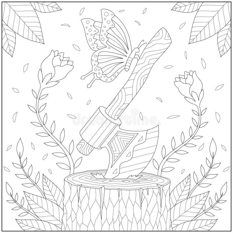 Axe coloring stock illustrations â axe coloring stock illustrations vectors clipart