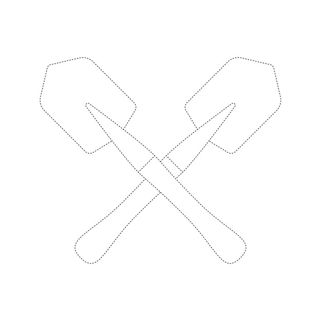 Premium vector shovel tracing worksheet for kids