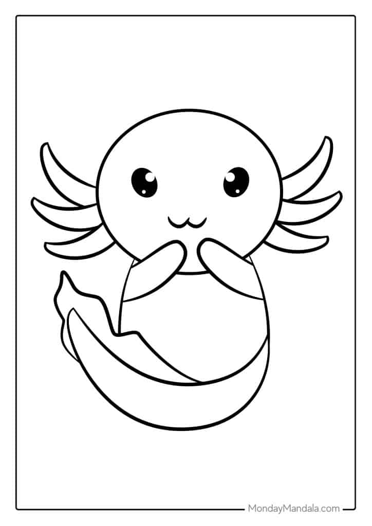 Axolotl coloring pages free pdf printables