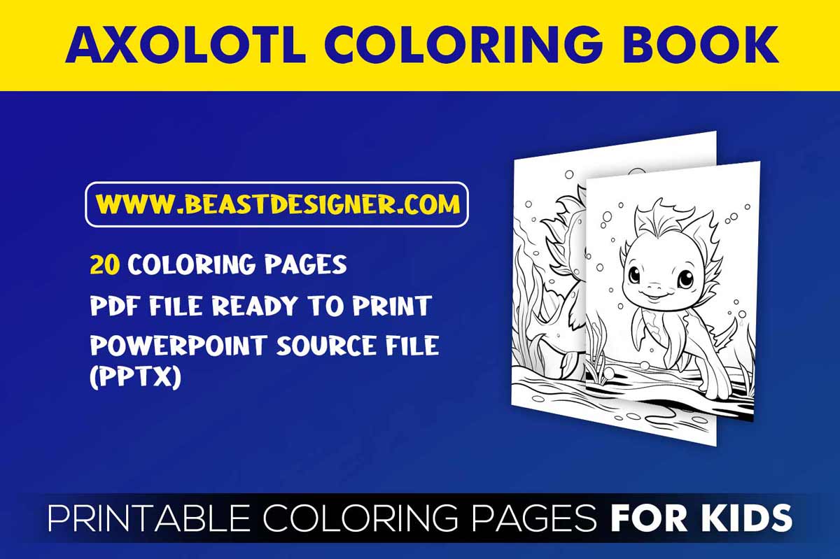 Printable axolotl coloring pages for kids