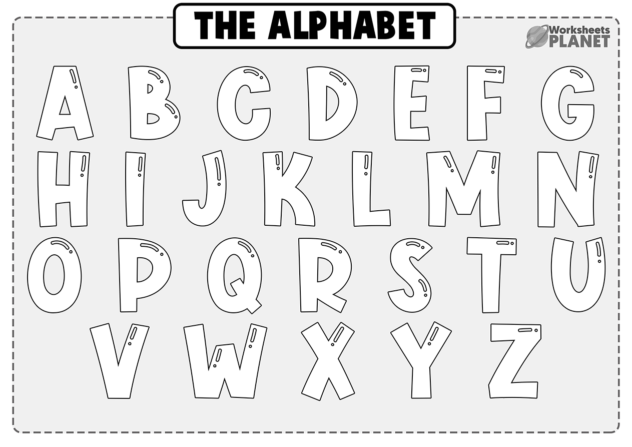 Alphabet coloring page to print