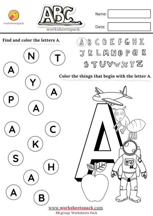 A to z alphabet coloring pages