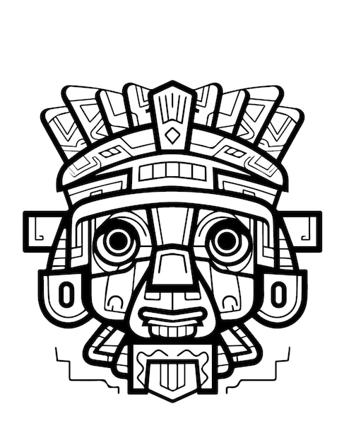 Premium vector ancient wonders to color aztec amp mayan civilization coloring pages