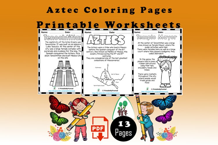 Printable aztec coloring pages for kids