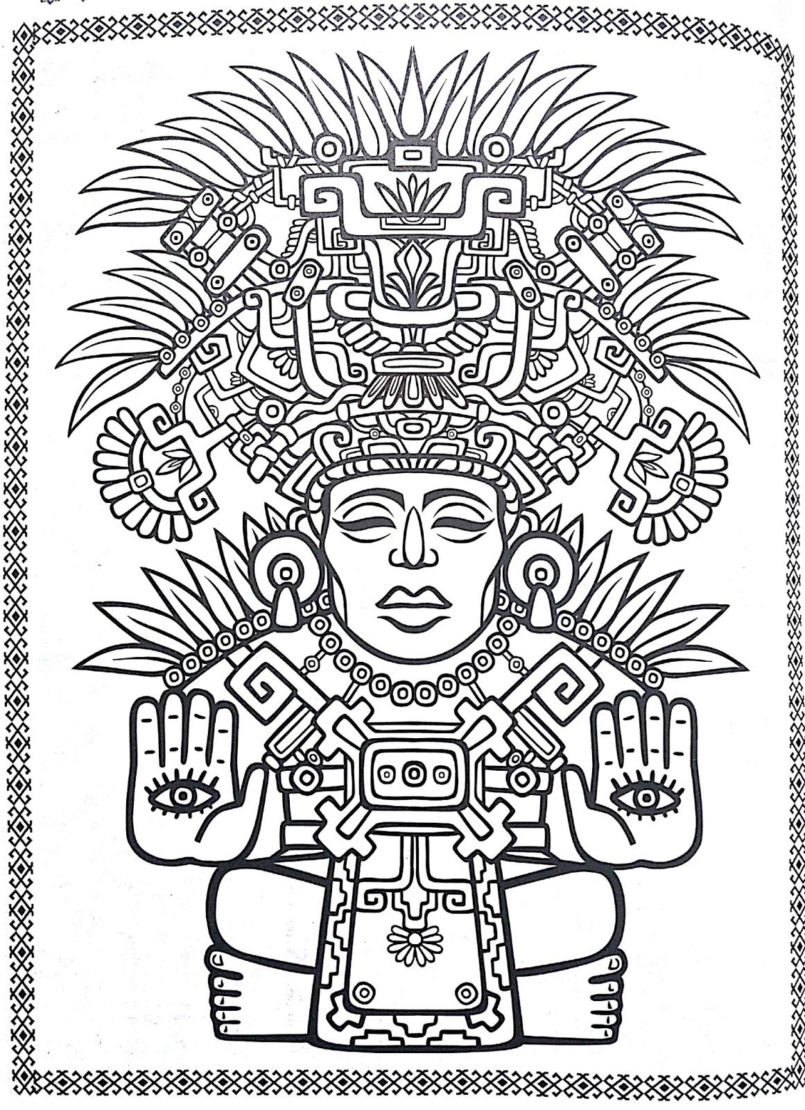Mayan mandala coloring pages designs coloring books mandala coloring pages aztec art