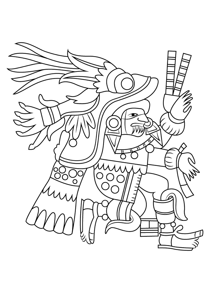 Aztec coloring pages
