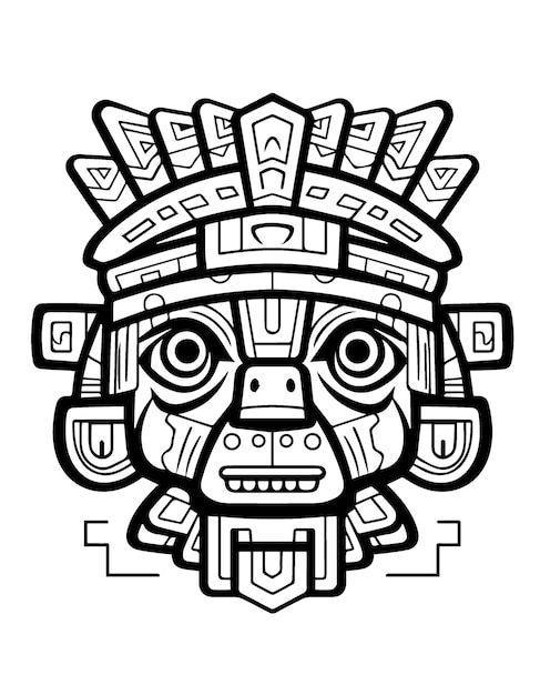 Premium vector ancient wonders to color aztec amp mayan civilization coloring pages