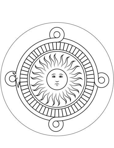 Aztec calendar stone coloring page free printable coloring pages