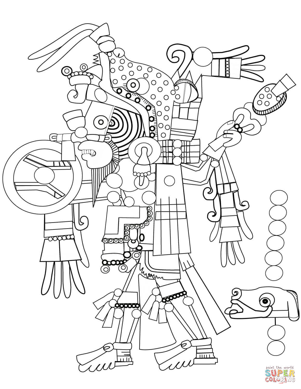 Aztec art coloring page free printable coloring pages