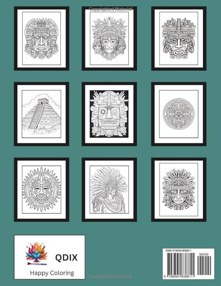 Aztec coloring book press qdix books