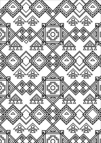 Aztec pattern coloring page free printable coloring pages