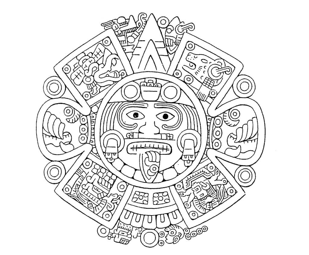 Aztec art for adults coloring page