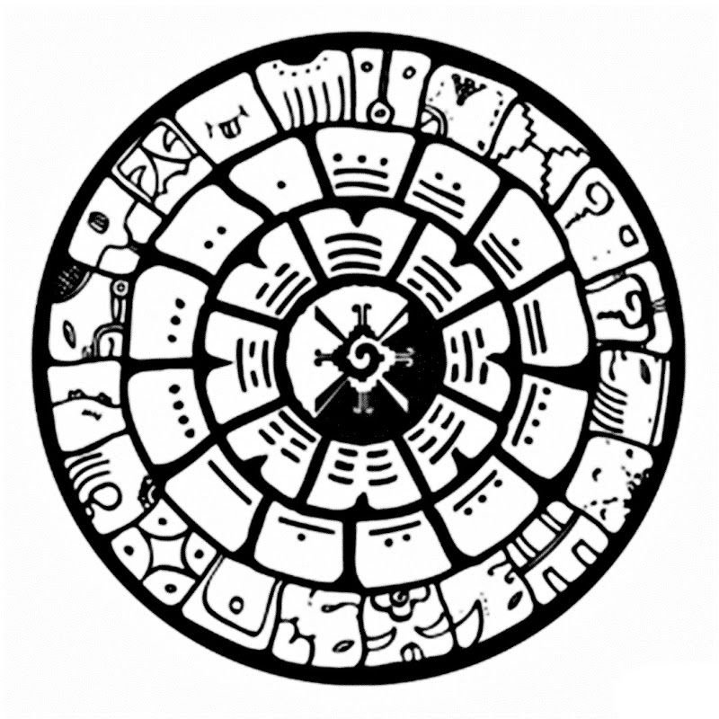 Aztec calendar coloring page printable for free download