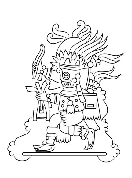 Aztec god tlaloc coloring page free printable coloring pages aztec art coloring pages aztec artwork