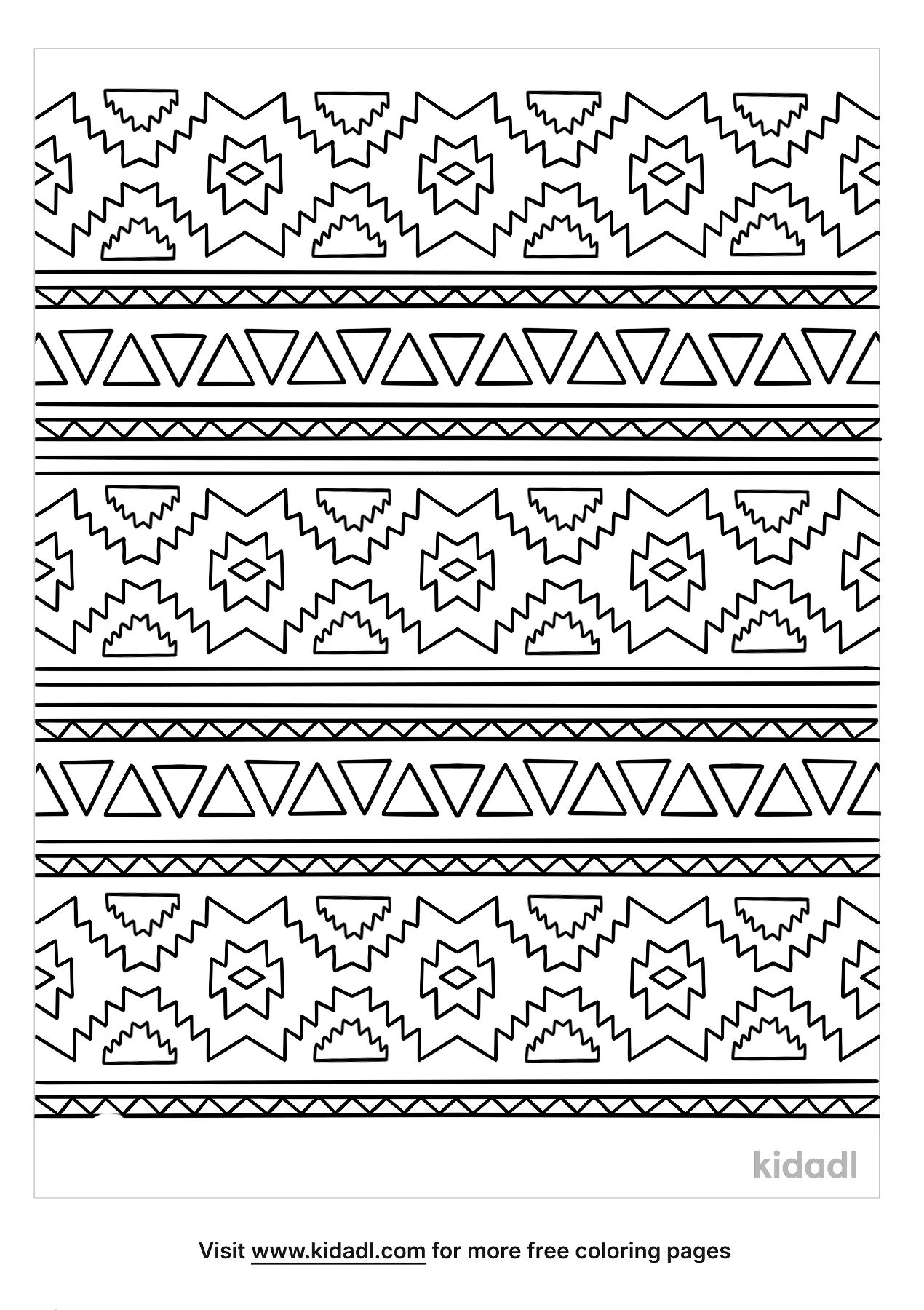 Free aztec pattern coloring page coloring page printables
