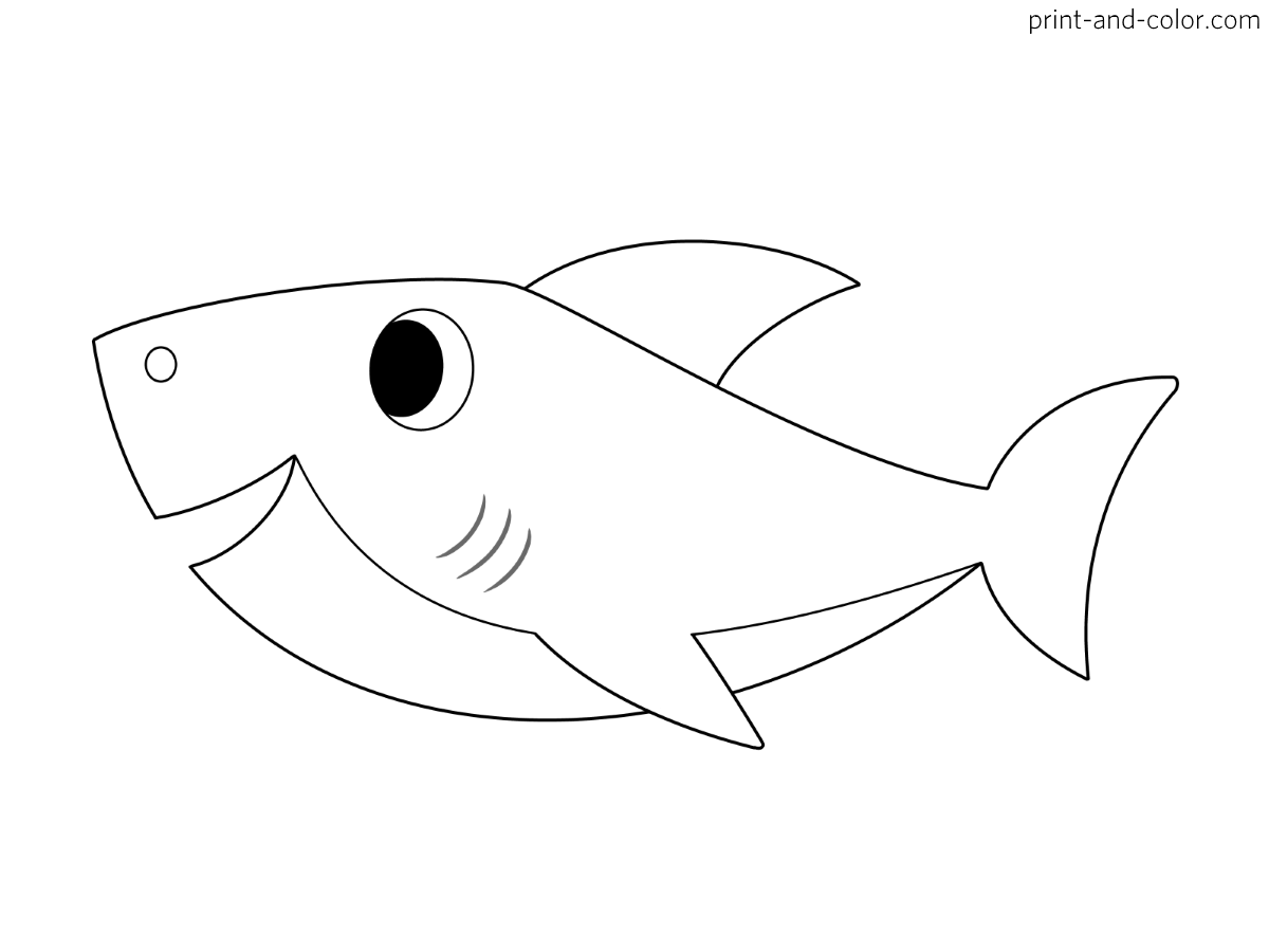 Baby shark coloring pages print and color